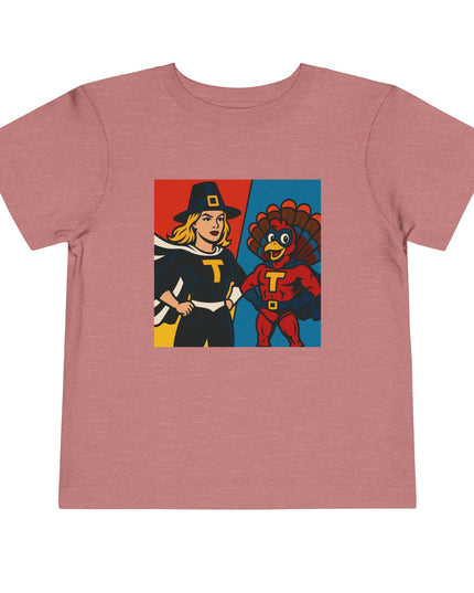 Thanksgiving Superhero Toddler Tee, Cute Kids Shirt, Holiday Gift for Toddlers, Thanksgiving Outfit, Family Gathering Apparel