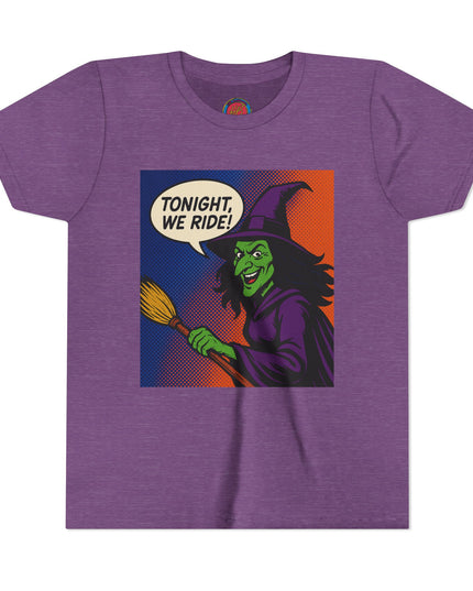 Spooky Witch Youth Tee - Perfect for Halloween, Costume Parties, Trick or Treating, Gifts for Kids, Witch Lovers, Festival Apparel