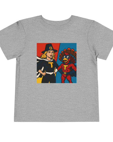 Thanksgiving Superhero Toddler Tee, Cute Kids Shirt, Holiday Gift for Toddlers, Thanksgiving Outfit, Family Gathering Apparel
