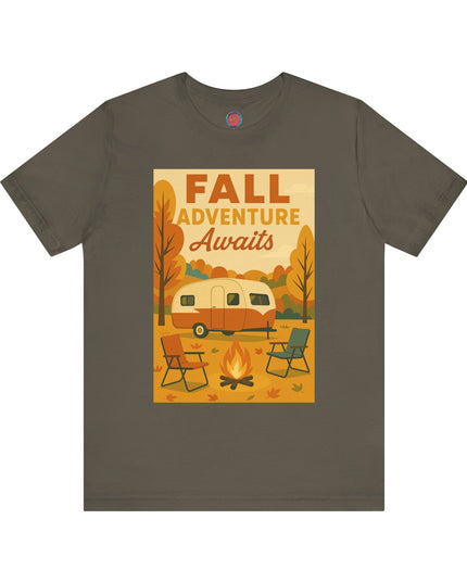 Fall Adventure Awaits T-Shirt | Cozy Autumn Tee for Campers | Vintage Camping Shirt | Unisex Graphic Tee | Outdoor Enthusiast Gift