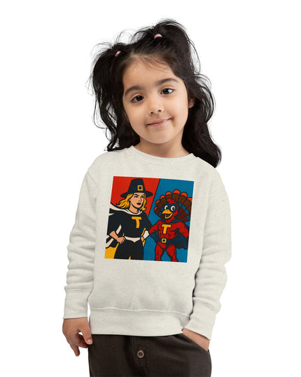 Thanksgiving Toddler Sweatshirt, Cute Holiday Sweater, Kids Fall Apparel, Superhero Turkey Design, Thanksgiving Gift for Kids