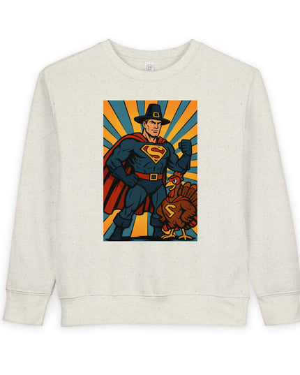 Superhero Thanksgiving Toddler Sweatshirt, Cute Children’s Apparel, Holiday Gift, Cozy Fall Clothing, Kid’s Sweatshirt