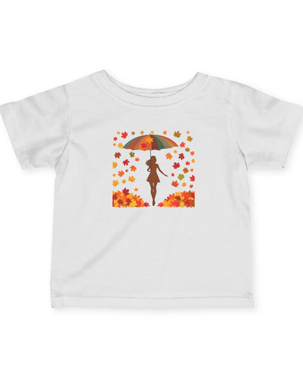 Autumn Umbrella Infant Tee, Cute Fall Baby Shirt, Toddler Top for Seasonal Photos, Baby Shower Gift, Children's Clothing