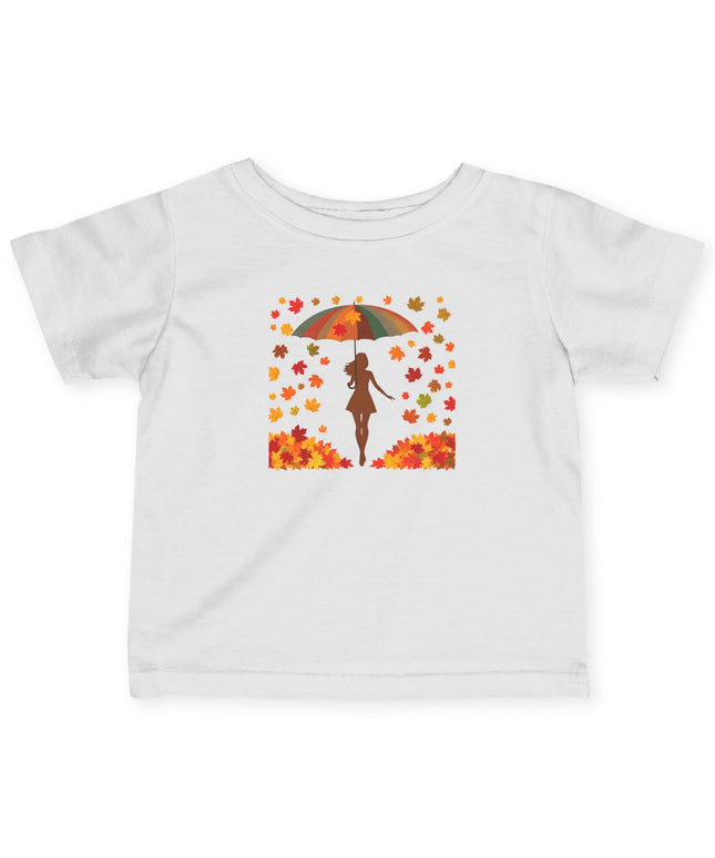 Autumn Umbrella Infant Tee, Cute Fall Baby Shirt, Toddler Top for Seasonal Photos, Baby Shower Gift, Children's Clothing