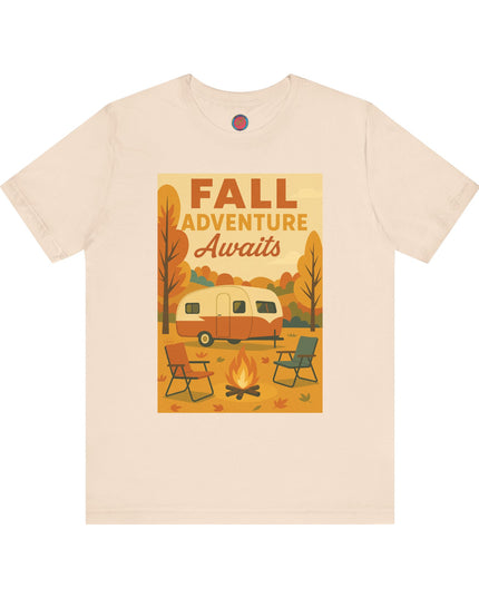 Fall Adventure Awaits T-Shirt | Cozy Autumn Tee for Campers | Vintage Camping Shirt | Unisex Graphic Tee | Outdoor Enthusiast Gift