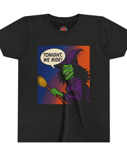 Spooky Witch Youth Tee - Perfect for Halloween, Costume Parties, Trick or Treating, Gifts for Kids, Witch Lovers, Festival Apparel