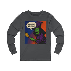 Witchy Long Sleeve Tee - Spooky Halloween Shirt, Unisex Jersey Tee for Halloween Parties, Witch Design, Gift for Her, Costume Top