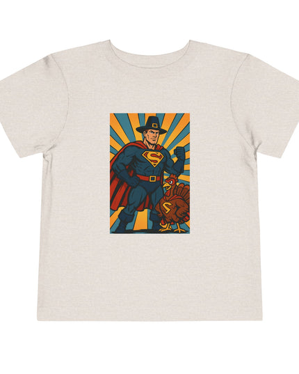 Superhero Toddler Tee, Kids Thanksgiving Short Sleeve Shirt, Fun Graphic Tee, Birthday Outfit, Gift for Little Heroes, Playful Everyday Wear