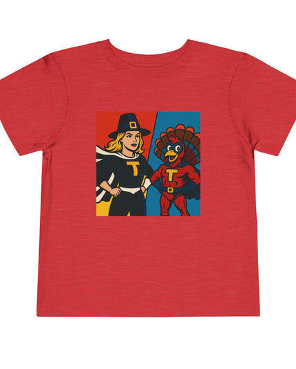 Thanksgiving Superhero Toddler Tee, Cute Kids Shirt, Holiday Gift for Toddlers, Thanksgiving Outfit, Family Gathering Apparel
