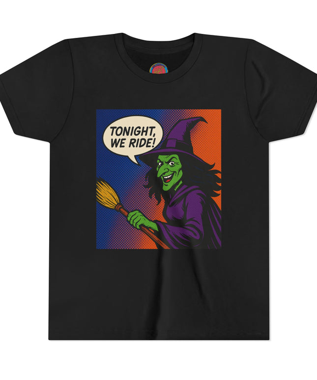 Spooky Witch Youth Tee - Perfect for Halloween, Costume Parties, Trick or Treating, Gifts for Kids, Witch Lovers, Festival Apparel