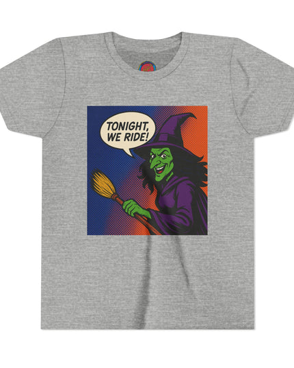 Youth Witch Tee: Halloween Costume, Trick or Treat, Spooky Season, Kid's Graphic Shirt, Fun Halloween Outfit