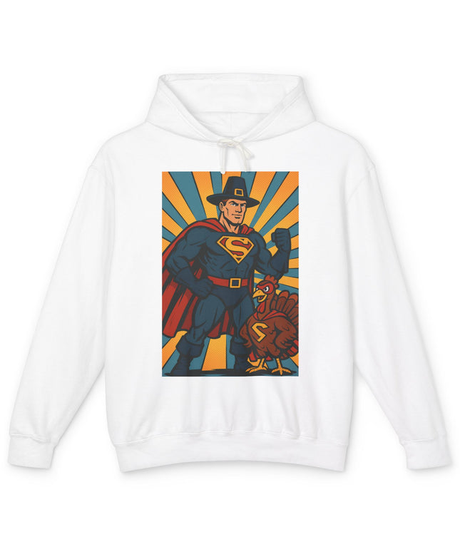 Superhero Hooded Sweatshirt - Unisex Lightweight, Fun Gift for Comic Fans, Cozy Casual Wear, Perfect for Birthdays and Celebrations