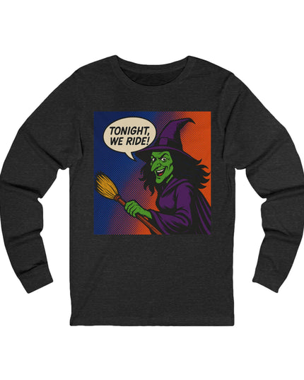 Witchy Long Sleeve Tee - Spooky Halloween Shirt, Unisex Jersey Tee for Halloween Parties, Witch Design, Gift for Her, Costume Top