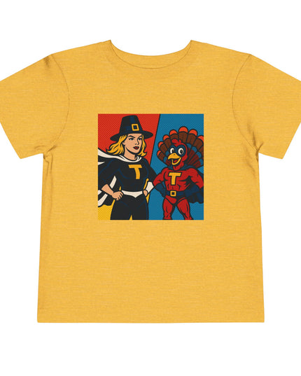 Thanksgiving Superhero Toddler Tee, Cute Kids Shirt, Holiday Gift for Toddlers, Thanksgiving Outfit, Family Gathering Apparel