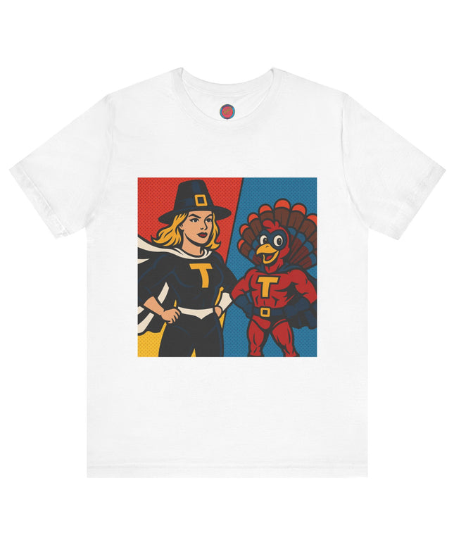 Thanksgiving Superhero Tee, Unisex T-Shirt, Cute Thanksgiving Shirt, Fall Apparel, Holiday Gift, Thanksgiving Outfit