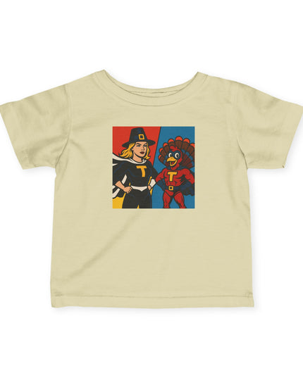 Superhero Themed Infant Tee - Adorable Thanksgiving Baby Shirt, Cute Toddler Outfit, Gifts for New Parents, Kids Party Wear, Birthday Celebration