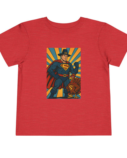 Superhero Toddler Tee, Kids Thanksgiving Short Sleeve Shirt, Fun Graphic Tee, Birthday Outfit, Gift for Little Heroes, Playful Everyday Wear