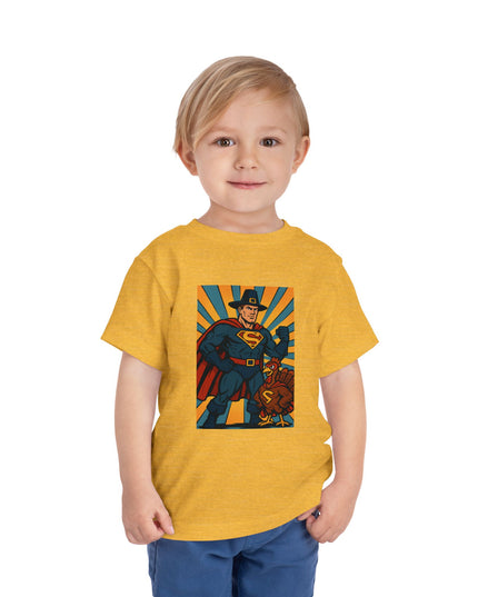 Superhero Toddler Tee, Kids Thanksgiving Short Sleeve Shirt, Fun Graphic Tee, Birthday Outfit, Gift for Little Heroes, Playful Everyday Wear