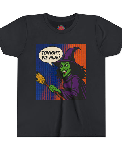 Spooky Witch Youth Tee - Perfect for Halloween, Costume Parties, Trick or Treating, Gifts for Kids, Witch Lovers, Festival Apparel