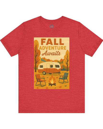 Fall Adventure Awaits T-Shirt | Cozy Autumn Tee for Campers | Vintage Camping Shirt | Unisex Graphic Tee | Outdoor Enthusiast Gift