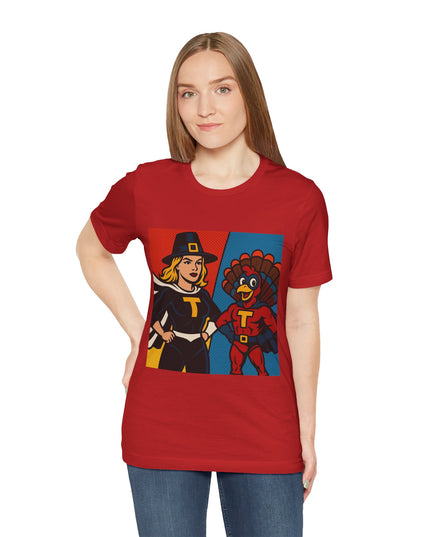 Thanksgiving Superhero Tee, Unisex T-Shirt, Cute Thanksgiving Shirt, Fall Apparel, Holiday Gift, Thanksgiving Outfit