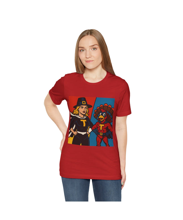 Thanksgiving Superhero Tee, Unisex T-Shirt, Cute Thanksgiving Shirt, Fall Apparel, Holiday Gift, Thanksgiving Outfit