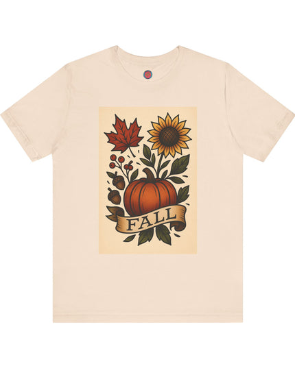 Fall Floral Graphic Tee, Autumn Shirt, Pumpkin Tee, Thanksgiving Gift, Fall Vibes Unisex T-Shirt