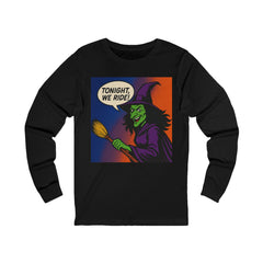 Witchy Long Sleeve Tee - Spooky Halloween Shirt, Unisex Jersey Tee for Halloween Parties, Witch Design, Gift for Her, Costume Top