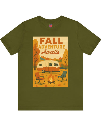 Fall Adventure Awaits T-Shirt | Cozy Autumn Tee for Campers | Vintage Camping Shirt | Unisex Graphic Tee | Outdoor Enthusiast Gift