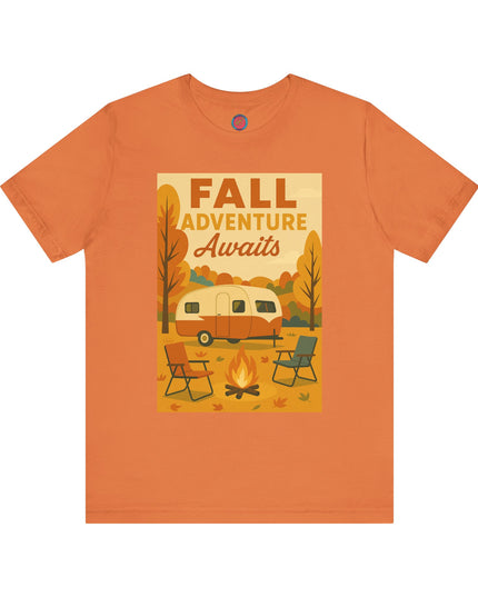 Fall Adventure Awaits T-Shirt | Cozy Autumn Tee for Campers | Vintage Camping Shirt | Unisex Graphic Tee | Outdoor Enthusiast Gift