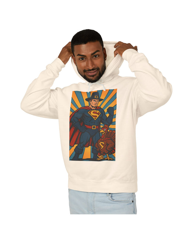Superhero Hooded Sweatshirt - Unisex Lightweight, Fun Gift for Comic Fans, Cozy Casual Wear, Perfect for Birthdays and Celebrations
