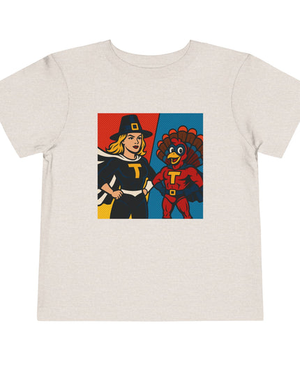 Thanksgiving Superhero Toddler Tee, Cute Kids Shirt, Holiday Gift for Toddlers, Thanksgiving Outfit, Family Gathering Apparel