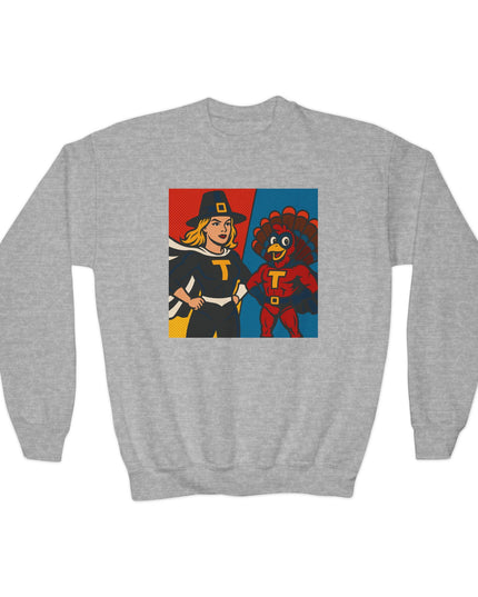 Youth Thanksgiving Crewneck Sweatshirt, Cute Holiday Sweatshirt, Kids Fall Apparel, Thanksgiving Gift, Family Gathering Outfit