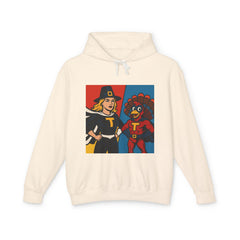 Thanksgiving Heroes Hooded Sweatshirt, Unisex Lightweight Hoodie, Fall Fashion, Family Gatherings, Unique Holiday Gift