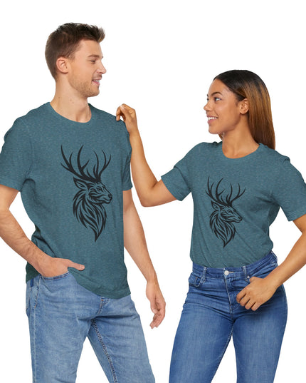 Majestic Stag Unisex Tee, Nature Lover Shirt, Animal Graphic Tee, Outdoor Apparel, Unique Gift for Wildlife Enthusiasts