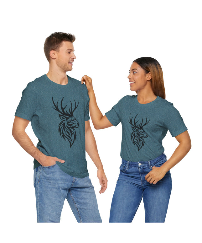 Majestic Stag Unisex Tee, Nature Lover Shirt, Animal Graphic Tee, Outdoor Apparel, Unique Gift for Wildlife Enthusiasts