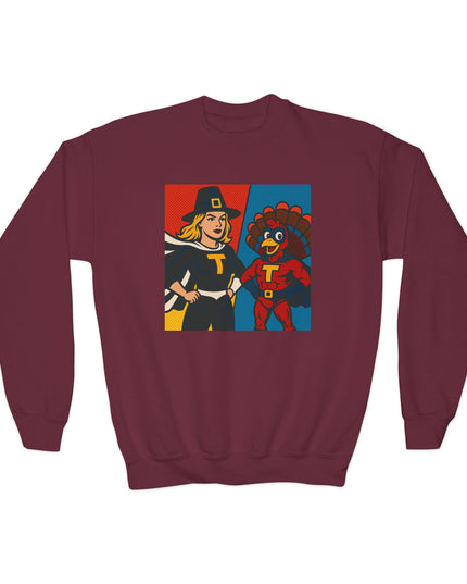 Youth Thanksgiving Crewneck Sweatshirt, Cute Holiday Sweatshirt, Kids Fall Apparel, Thanksgiving Gift, Family Gathering Outfit