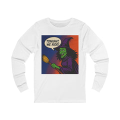 Witchy Long Sleeve Tee - Spooky Halloween Shirt, Unisex Jersey Tee for Halloween Parties, Witch Design, Gift for Her, Costume Top